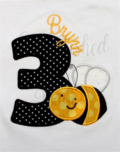 Bumble Bee Number Applique Personalized Birthday Ruffle Etsy