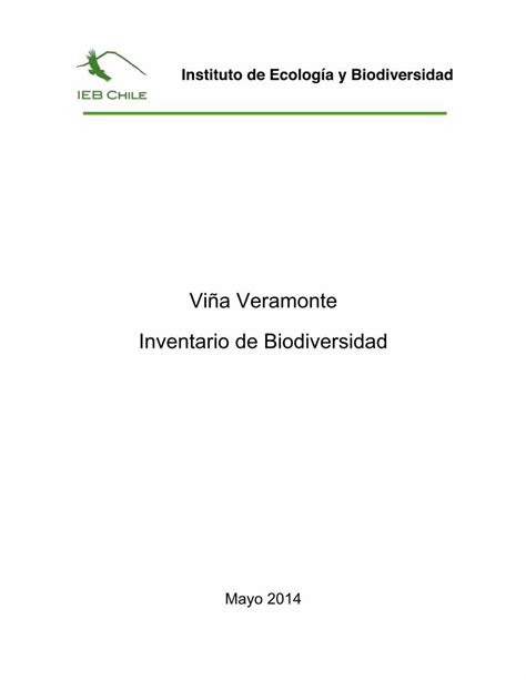 PDF Viña Veramonte Inventario de Biodiversidad Instituto de