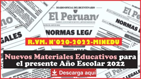 Minedu Listado De Nuevos Materiales Educativos Para El Presente A O