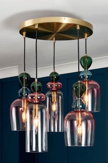 Buy Visconte By Bhs Brass Vietri 5 Light Glass Cluster Ceiling Light