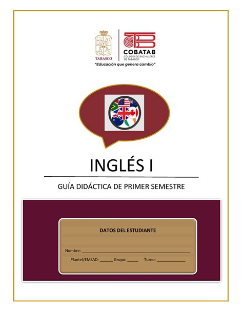 Gu A Del Estudiante Ingl S Gu A Did Ctica De Primer Semestre Datos