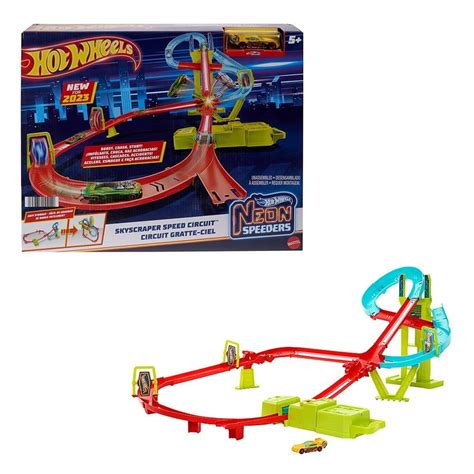 Набор увлекательных треков Hot Wheels Neon Races для мультигонок HPC07 купить на OZON по низкой