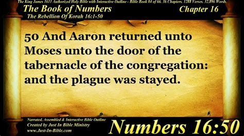 Bible Book 04 Numbers Chapter 16 The Holy Bible Kjv Read Along