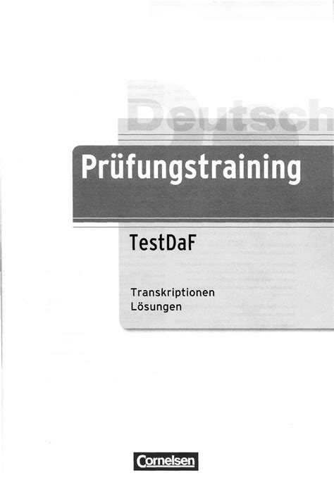 Prufungstraining Da F B2 C1 Test Da F Transkriptionen Losungen