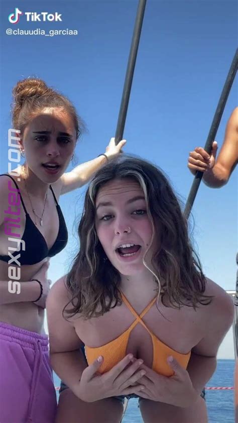 Hot Claudia García in Orange Bikini Top on a Boat sexyfilter