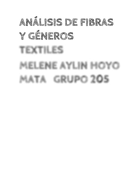 SOLUTION An Lisis De Fibras Y G Neros Textiles Studypool