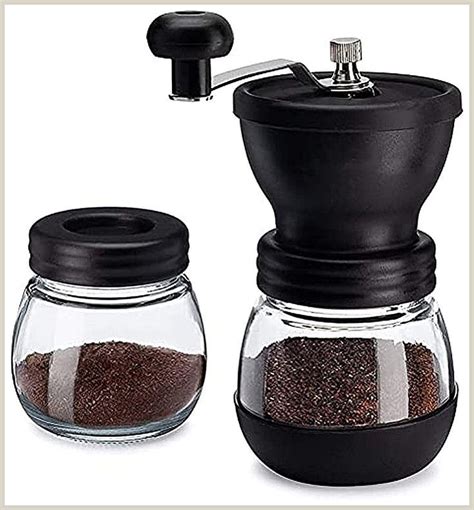 Manual Coffee Bean Grinder With Ceramic Conical Burr Mill Glass Jars