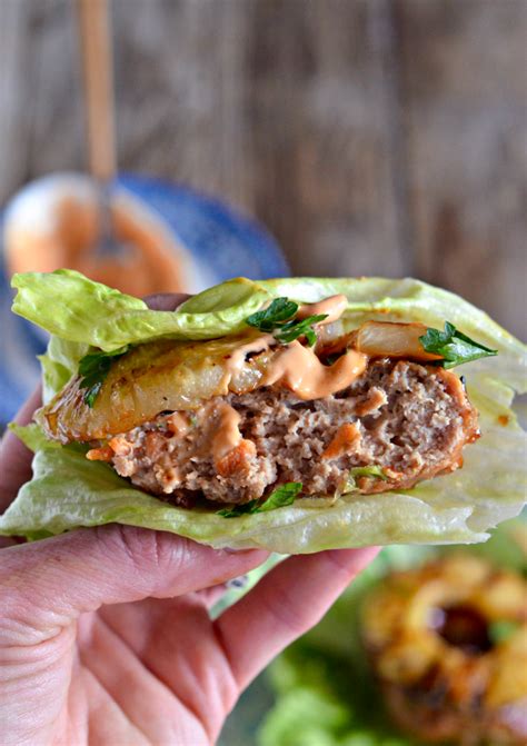 Lettuce Wrapped Teriyaki Turkey Burgers Recipe Turkey Burger Recipes Turkey Burgers Healthy