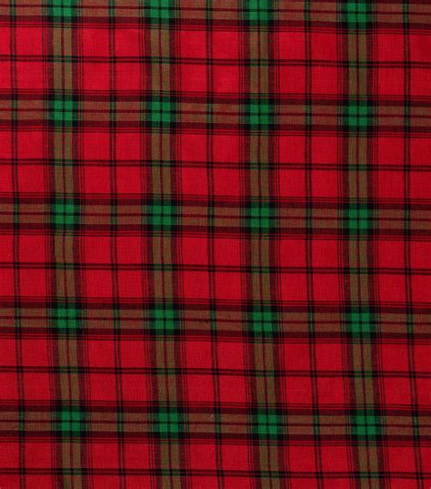 Red Plaid Christmas Cotton Fabric JOANN