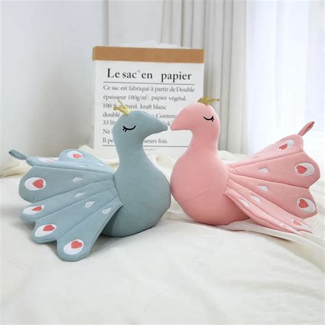 Azoo 30cm*40cm Beautiful Peacock Plush Toys Stuffed Plush Animals Peacock Doll Toys Baby Room ...