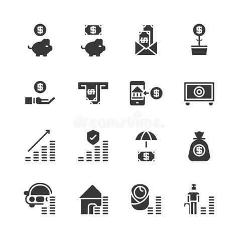 Saving Money And Investment Icon Setvector Illustration Stock Vector