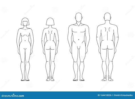 Figures Of Man And Woman Vector Isolated Editable Template Stock Vector Illustration Of