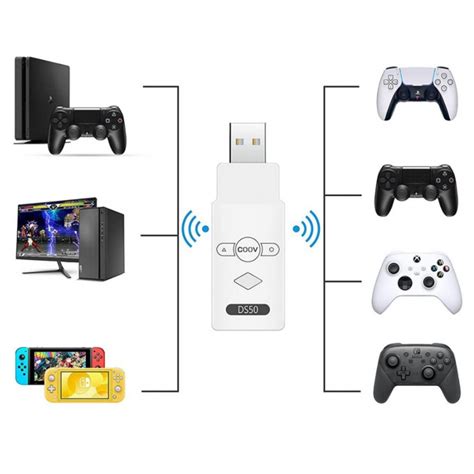 Adaptador Coov Ds50 Bluetooth Use Controle Ps3 Ps4 PS5 Xbox One No