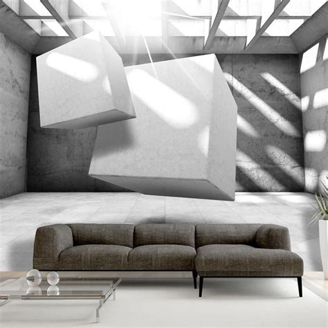 Tiptophomedecor 3D Illusion Wallpaper Wall Mural - Dancing Squares ...