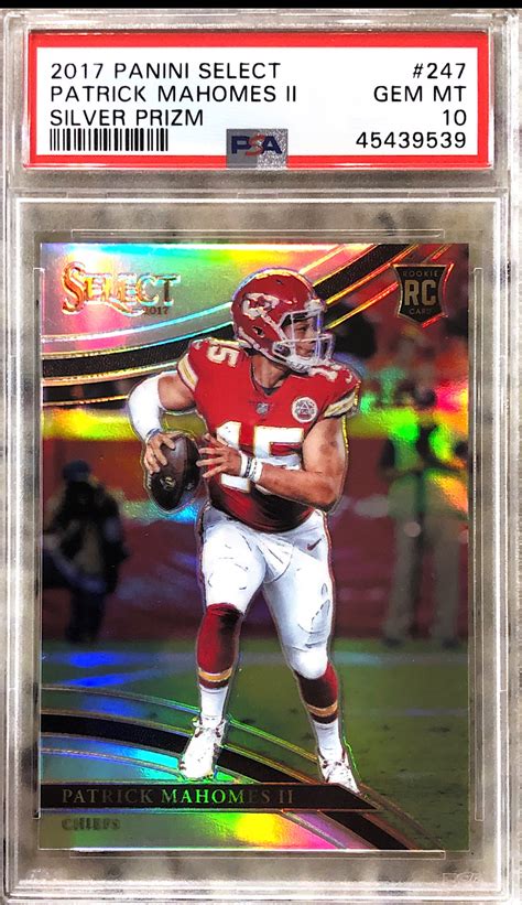 2017 Patrick Mahomes Select Field Level Silver Prizm PSA 10 MySlabs