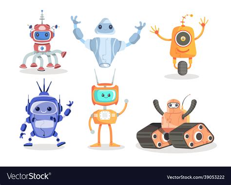 Set Of Robots Royalty Free Vector Image Vectorstock