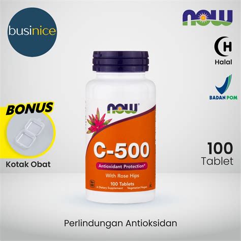 Jual NOW C 500 Vitamin C 500 Mg 100 Tablet Daya Tahan Imun Tubuh