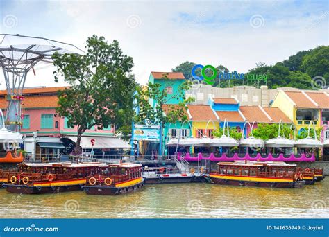 Colorful Clarke Quay District Singapore Editorial Stock Image Image