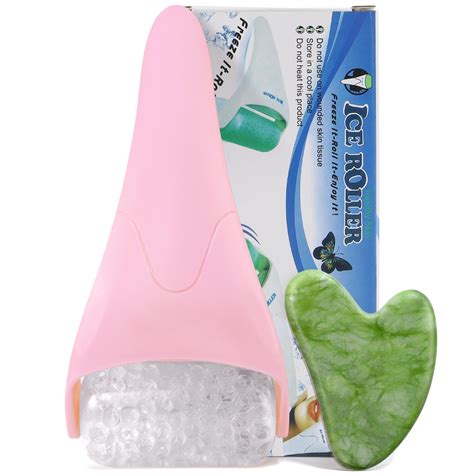 Ice Face Roller And Gua Sha Set Face Roller For Tightens And Shrinks Pores Relief Eye Puffiness