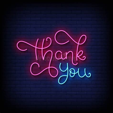 Thank You Neon Signs Style Text Vector Stock Vector Illustration Of Billboard Decorative