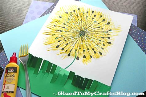 Fork Painted Dandelion Craft