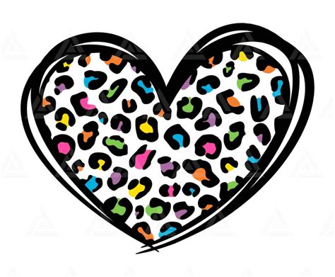 Leopard Print Heart Svg