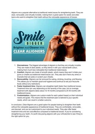 Benefits Of Aligners Clear Braces Pdf