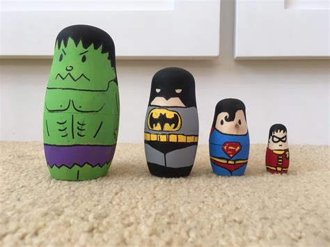 Set of 4 Unfinished Wooden Nesting Dolls Craft 4 Inches