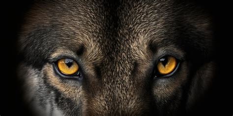 Premium Photo Close Up Macro Shot Of Wolf Eyes Generative Ai