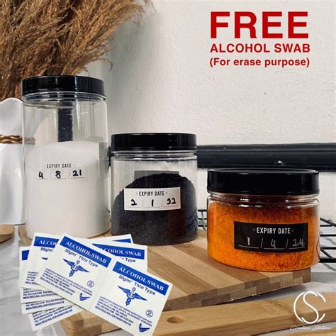 Expiry date label sticker 48 pcs - erasable, waterproof, anti scratch ...
