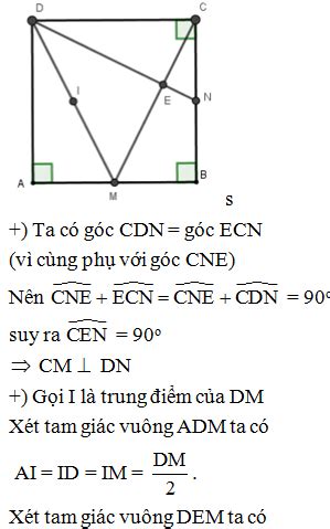 Cho hình vuông ABCD cạnh 4cm Gọi M N lần lượt là trung điểm của AB BC