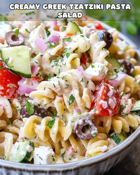 Creamy Greek Tzatziki Pasta Salad Foodyhealthylife