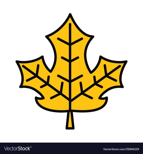 Maple Leaf Icon Line And Fill Style Royalty Free Vector