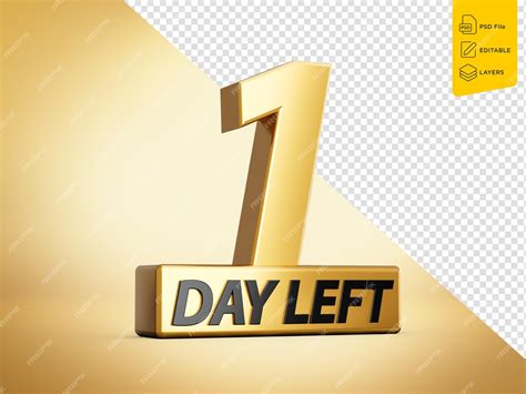 Premium PSD | One Day Left Only 1 Day Left Design Template Countdown ...