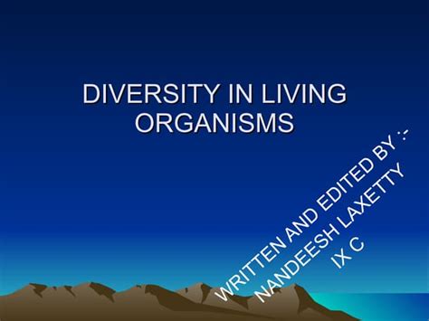 Diversity In Living Organisms Ii Term Ppt