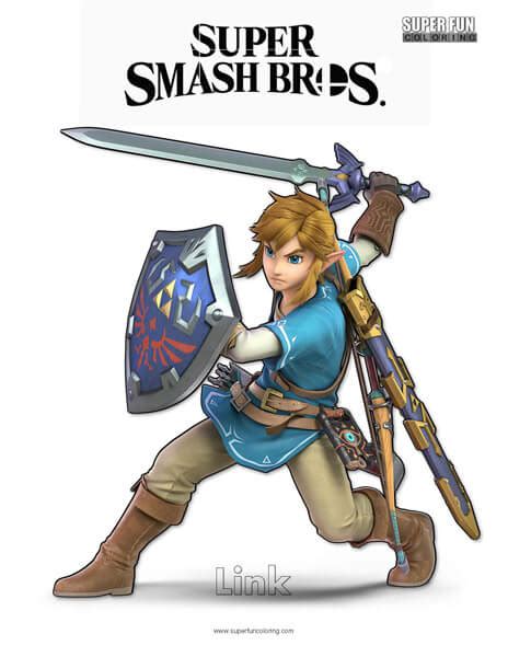 Link Super Smash Brothers Coloring Page Super Fun Coloring