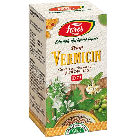 VERMICIN Antiparazitar Sirop Cu Miere Si Propolis 100 Ml Fares YARBA