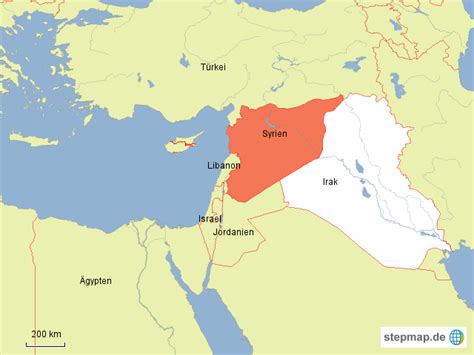 StepMap Syrien Irak Landkarte für Deutschland