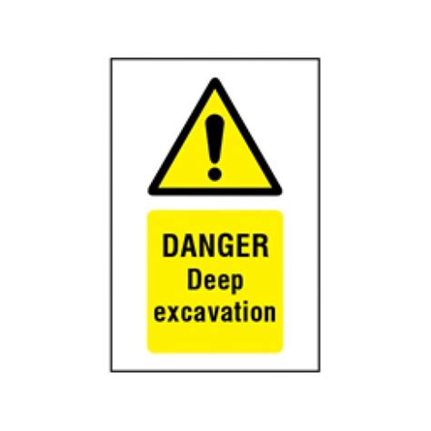 Danger Deep Excavation Symbol And Text Safety Sign Slips