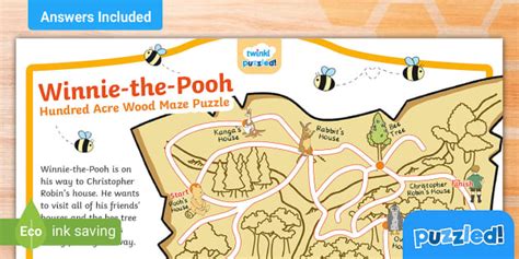 Winnie The Pooh Hundred Acre Wood Maze Puzzle Teacher Made