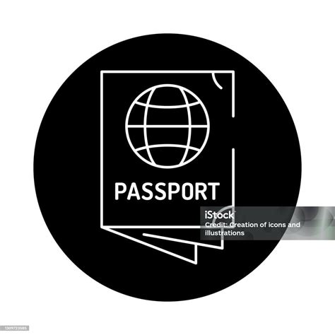 Passport Color Line Icon Editable Stroke Stock Illustration Download