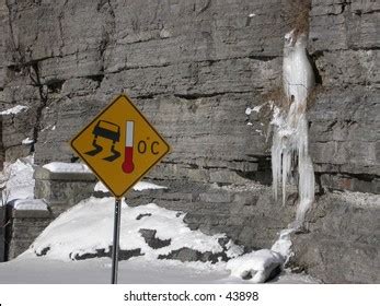 Danger Warning Sign Nigardsbreen Glacier Jostedal Stock Photo