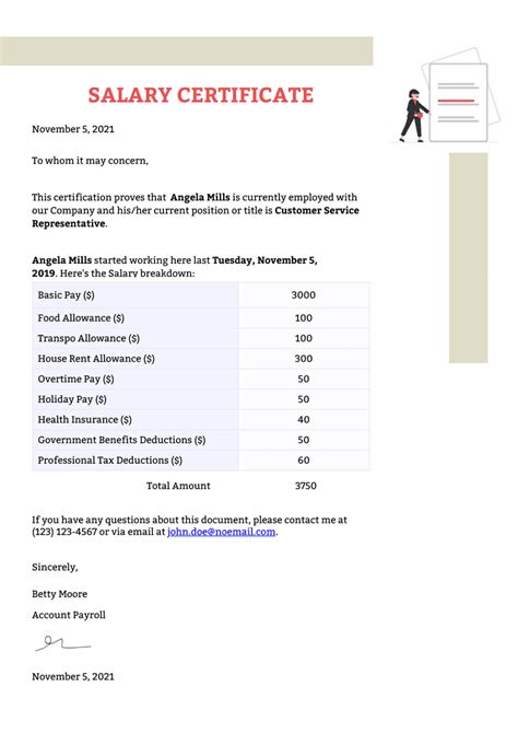 27 Editable Salary Certificate Templates In Ms Word Word