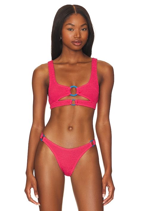 Bond Eye Ring Sasha Bikini Top In Guava Eco REVOLVE