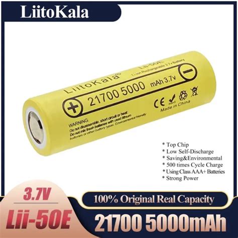 Liitokala Lii-50E 21700 5000mAh Rechargeable battery 3.7V 5C discharge ...