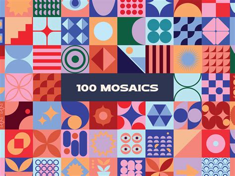 100 Mosaics 262 Mosaic Geometric Elements By Visuals Sensations On