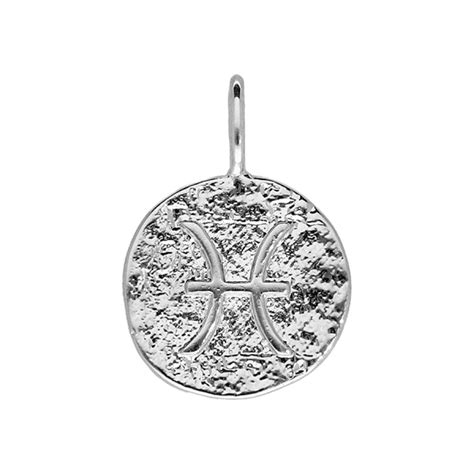 Pendentif Argent Martelé Zodiaque Poissons Bijoux Argent