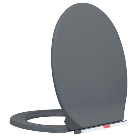 Soft-Close Toilet Seat Quick Release Grey Oval