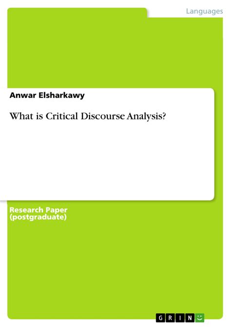 What Is Critical Discourse Analysis Grin Grin