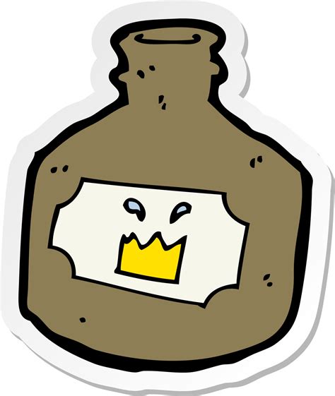 Sticker Of A Cartoon Old Whiskey Bottle 11296381 Vector Art At Vecteezy